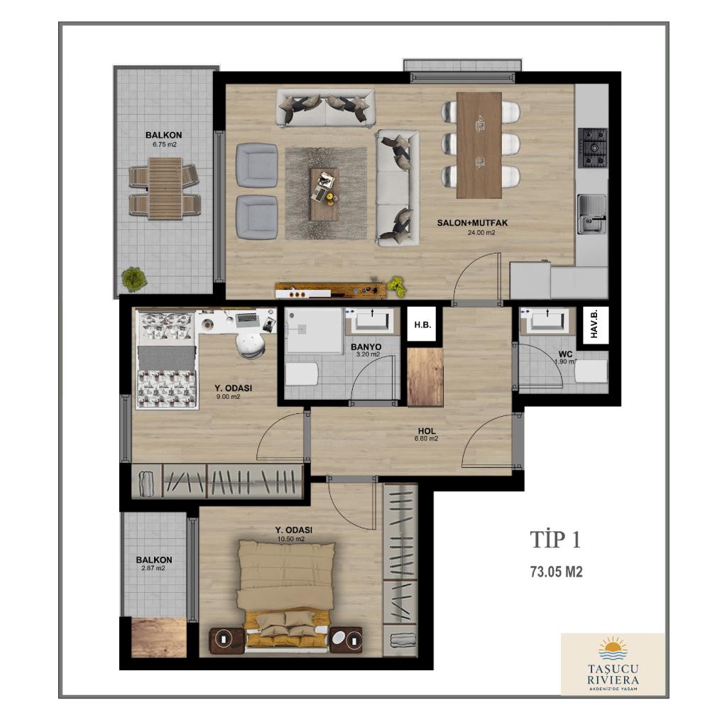Taşucu Riviera Daire Planı