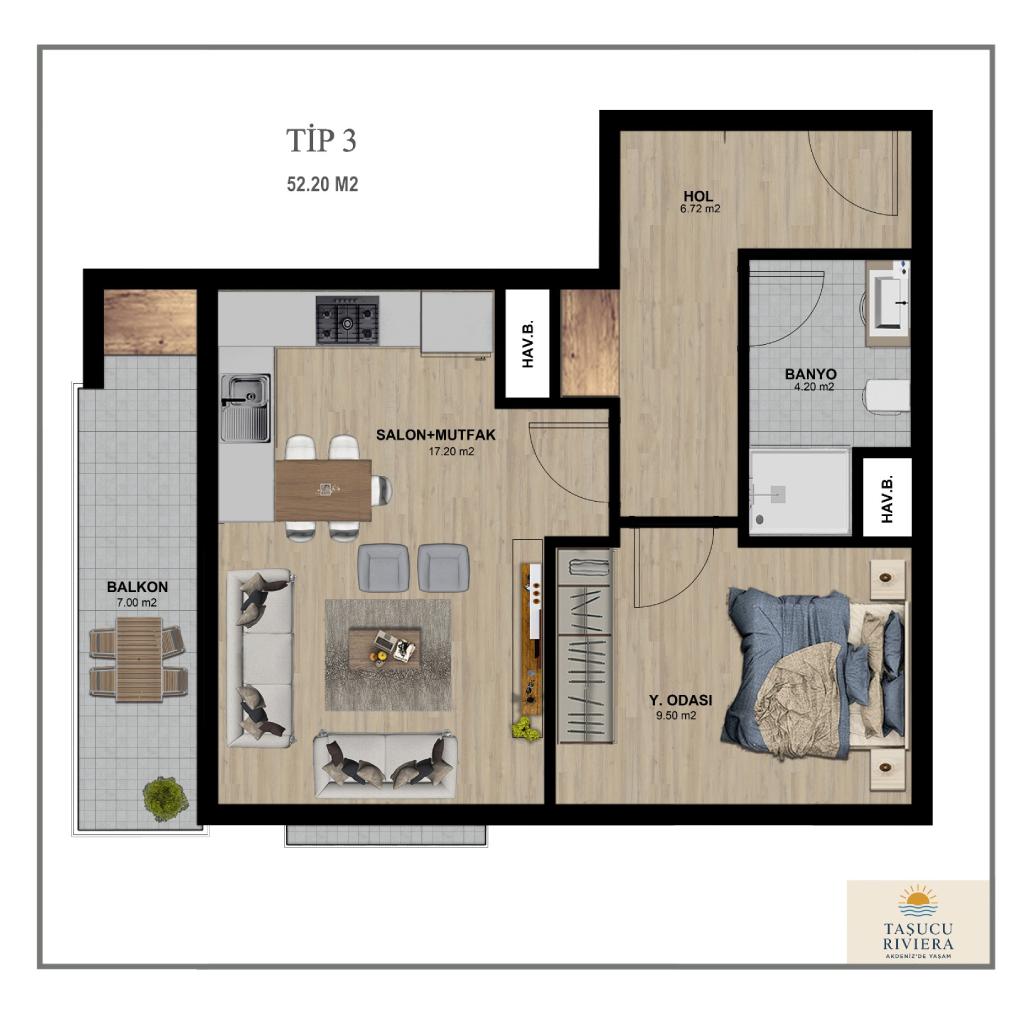 Taşucu Riviera Daire Planı
