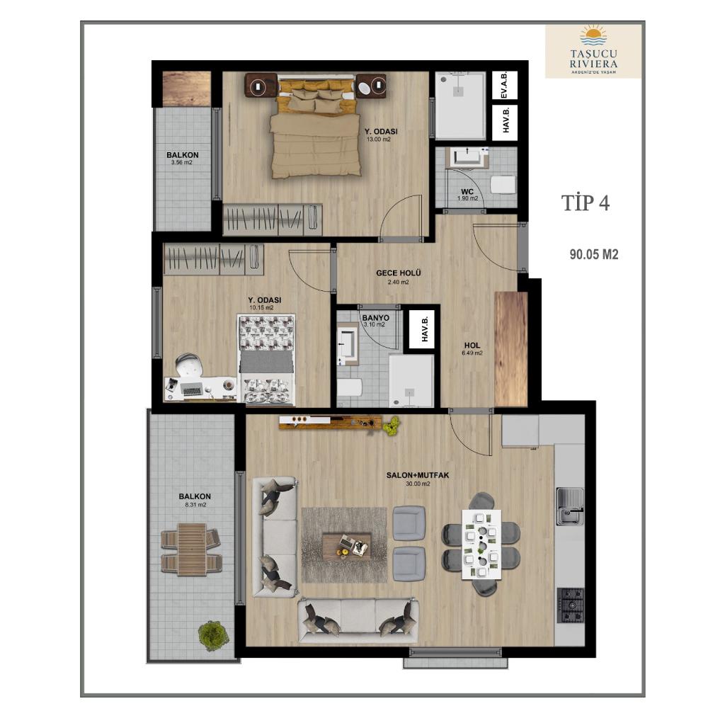 Taşucu Riviera Daire Planı